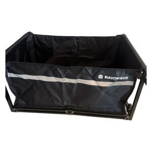 RAYHEEBS Collapsible Rolling Storage Bin Crate Black Folding Fabric Cart Wheels